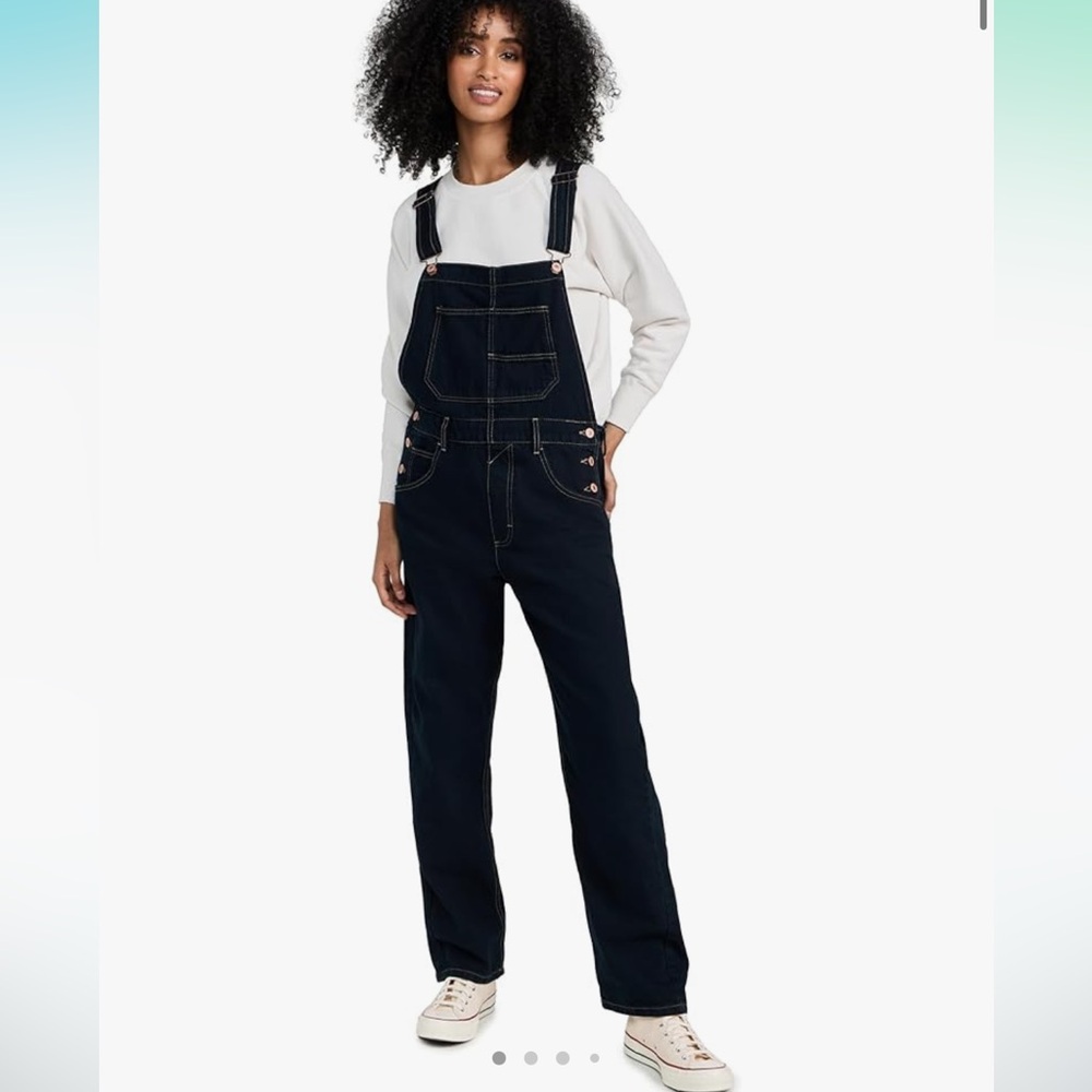 Free People Ziggy Dark Denim Overalls Size XS
